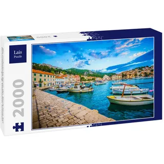Lais Puzzle Die malerische Küste der Stadt Hvar bei Sonnenuntergang, Dalmatien, Kroatien 2000 Teile