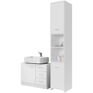 CASARIA Badmöbel-Set Neapel 2-tlg. Weiß