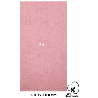 Betz Badetuch 2 Stück groß XXL Berlin 100 x 200 cm, 100% Baumwolle rosa