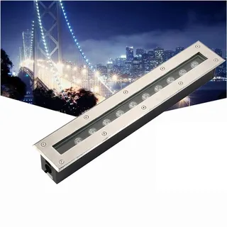 WZYJLyds Rechteck LED Bodeneinbaustrahler for Außen Energie Sparen Bodenleuchte AC85-265v 3W-36W Draussen Vergrabene Lichter Benutzt for Gang, Garten, Boden, 6 Farben, 8 Macht(Warmweiß,12W)
