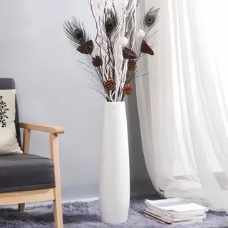 Famanu Bodenvase Große Keramische Vase - 60 cm hoch, Dekorative Vase für Blumen und Wohnraumgestaltung