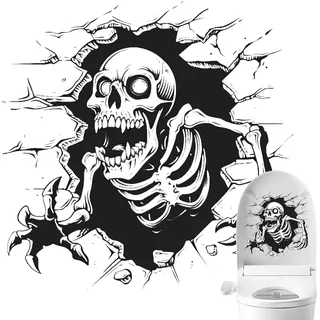 Totenkopf Fensteraufkleber - Einfache Installation Gruseliger Fensteraufkleber | Totenkopf Wandaufkleber | Halloween-Skull Wandtattoo für Spukhaus, Badezimmer, Wohnzimmer