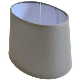 Lampenschirm oval H 17 x B 19 x L 26 Stoff für Steh - Tischlampen (grau)