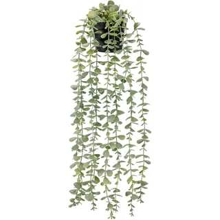 BTSD-home Hängepflanze Künstlich Kunstpflanze mit Topf Für Home Wand Deko | Fake Plant Natürliche Grüntöne Komplett pflegefrei Ganzjährig frisch und grün Schnell und einfach aufgebaut Grüner Blickfang