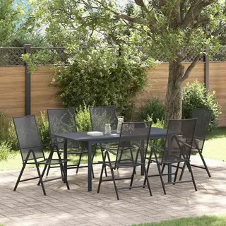 vidaXL Garten Essgruppe 7-tlg. Anthrazit