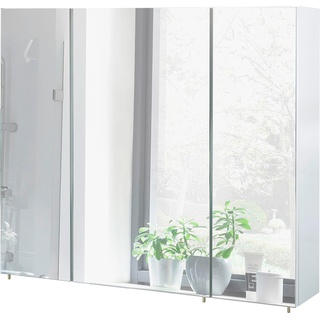 Spiegelschrank SCHILDMEYER "Basic" Schränke Gr. B/H/T: 90 cm x 70,7 cm x 16 cm, 3 St., weiß (weiß glanz) Bad-Spiegelschränke