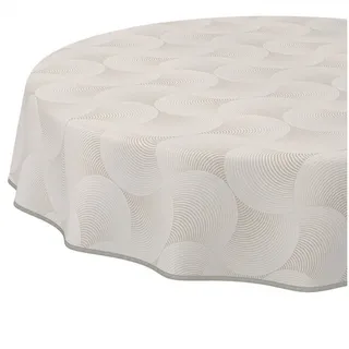 ANRO Tischdecke abwaschbar Tischtuch Baumwolle Polyester wasserabweisend (Einzelstück 1-tlg), Schmutzabweisend Geometrie Beige Rund 120cm beige Rund | Ø 120 cm x 120 cm x 120 cm