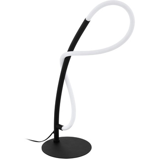 EGLO LED Tischlampe Egidonella, 1 flammige Tischleuchte, Nachttischlampe aus Stahl und Kunststoff, Wohnzimmerlampe in Schwarz, Weiß, Lampe mit Schalter