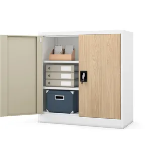 Jan Nowak Beata Aktenschrank 90 x 40 x 93 cm Weiß/Beige
