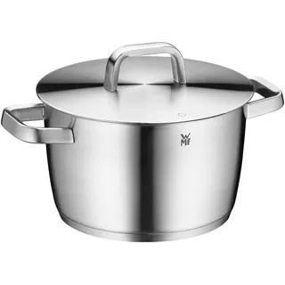 WMF Iconic Kochtopf groß 22cm, Metalldeckel, Fleischtopf Induktion 4,7l, großer Topf, Cromargan Edelstahl poliert, unbeschichtet
