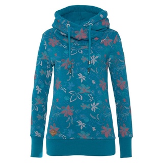 Ragwear Sweater GRIPY FLOWERS O Hoodie mit floralem All Over-Druck blau XL (42)