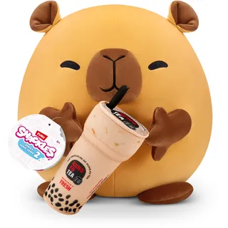 Snackles, Series 2, Capybara (Kung Fu Tea, Bubble Tea), Kuschelig-weiches, beruhigendes, 35 cm großes Plüschspielzeug mit lizenziertem Snacks (Capybara)