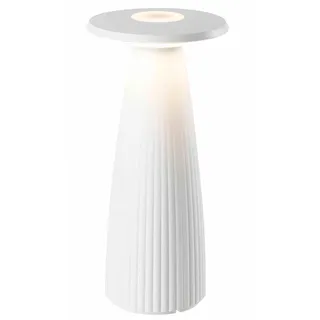 Tischleuchte kabellos in Vasenform, weiß, LED, warmweiß, dimmbar, Flora Mini White, H20 cm