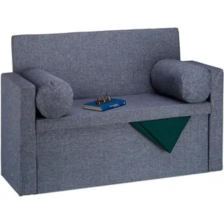 Relaxdays Polsterbank Grau 75 x 115 x 47 cm