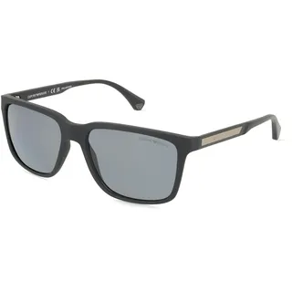 Emporio Armani EA4047 Herren-Sonnenbrille Vollrand Quadratisch Kunststoff-Gestell, schwarz