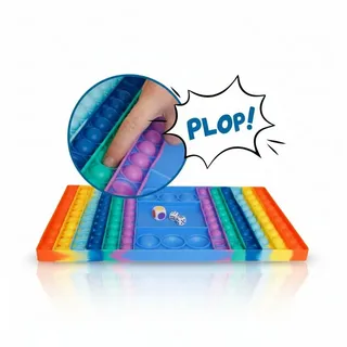 alldoro Spiel Pop it Würfelspiel - Taktisches Bubble Pop Game für 2 Spieler, Mit 3 verschiedenen Spielvarianten, Fidget Toy Spielzeug aus Silikon bunt