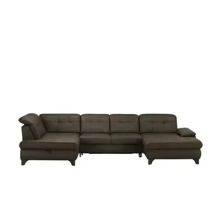 Kollektion Kraft Wohnlandschaft Leder  Jona ¦ braun ¦ Maße (cm): B: 368 H: 100 T: 194.0