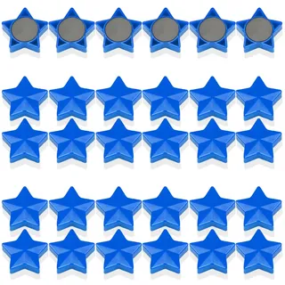 PYJLBX Magnete für Magnettafel, 30 Magnet Kühlschrankmagnete Kühlschrank Magnete Mini Magnete Klein Whiteboard Magnete Magneten Starker Halt Tafelmagnete, für Whiteboard, Pinnwand,Küche (Sterne, Blau)