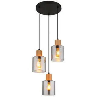 GLOBO Pendelleuchte 3-flg. E27 40 cm rund schwarz