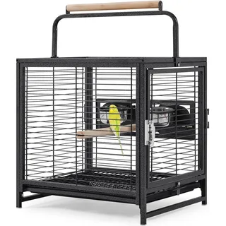 Yaheetech Vogelkäfig Reisevogelkäfig 2 Sitzstangen 0 x 0 x 0 cm schwarz