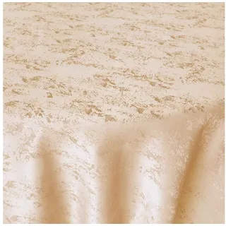 DecoHomeTextil Heimtextilmanufaktur Tischdecke Jacquard GRANIT Meliert mit Lotus Effekt beige Rund 160 cm