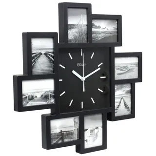 Miraval Funkwanduhr Design Funk-Bilderahmenwanduhr schwarz