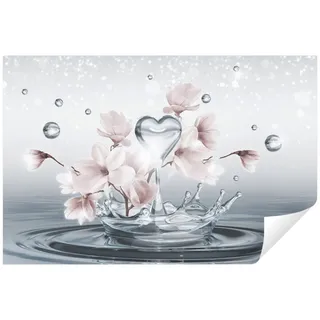 Wallarena Fototapete Blumen Magnolie 3D Vlies Tapete Wohnzimmer Schlafzimmer Wandtapete, Glatt Vlies, 3D-Effekt, Tapete inklusive Kleister Vliestapete Motivtapete 2.06 m x 2.75 m
