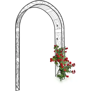 Relaxdays Rosenbogen Blatt 226 x 144 x 36,5 cm Schwarz