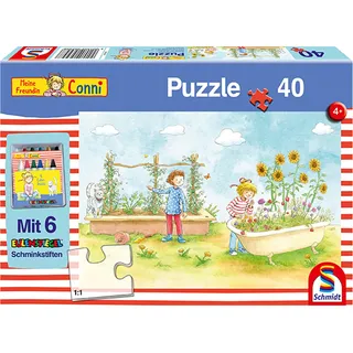 Schmidt Spiele Puzzle 56258 Meine Freundin Conni, im Blumengarten, 40 Teile