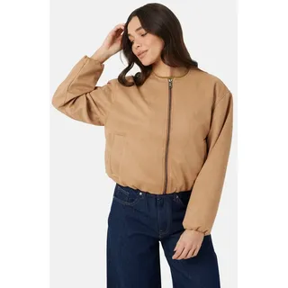 Brave Soul Kurzjacke Damen-Bomberjacke aus Wildlederimitat braun XL
