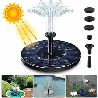 Springbrunnen Für Zierteiche, Solar-springbrunnenpumpe, 1,4 W 150 L/h Solar-wasserpumpe (max. 70 Cm) + 4 Düsen, Mini-solarpumpe Für Dekorative Gartenteichbrunnen