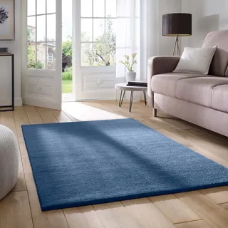 Supersoft Kurzflorteppich Fiona Uni dunkel blau 060x120 cm