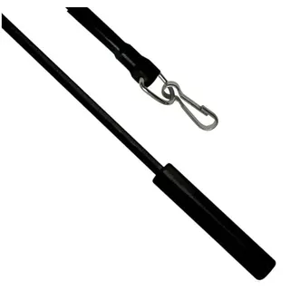 Schleuderstab/Gardinenstab 100 cm aus Stahl kunststoffummantelt mit Griff und Verschlusshaken für Gardinen, Vorhänge Flächenvorhang (schwarz)