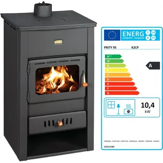 Kaminofen aus Gusseisen Top 10 kW Multi Fuiel Holzofen Prity K2CP - 10,4 kw