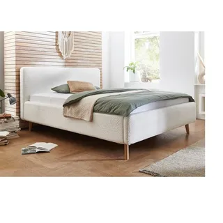 meise.möbel Holzbett Polsterbett Mattis, weiß Flausch, 140/160/180 x 200 cm, verschieden weiß 180 cm