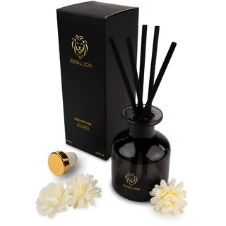 ROYAL LION Reed Diffuser 150ml - Aroma Diffuser - Raumduft Stäbchen - Lufterfrischer mit Duftstäbchen für die Wohnung (Schwarz: Duft King)