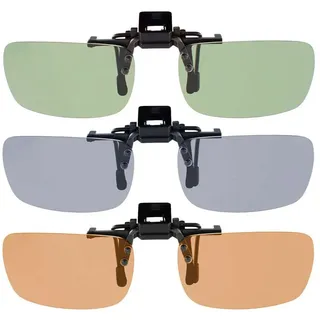 BEZLIT Brillen Aufsatz Clip On Un-Polarisiert Damen Herren Spar Set 30598 (Braun, Schwarz, Grau 3erPack) - Einheitsgröße