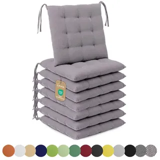 Lavea Stuhlkissen Lavea® Sitzkissen & Stuhlkissen 40x40 cm – 4er/8er Set, 40x40x3 cm, mit Stoffbändern, Indoor & Outdoor, für Garten & Balkon