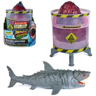 Primal Hatch interaktiver Megalodon Hai mit Schlüpf-Moment, ab 5 Jahren | Schlüpft immer wieder, Sensorgesteuerte Schnappfunktion, Über 80 Sounds- und Reaktionen, LED Augen und 4 Spielmodi