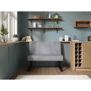 JKG Meble Essbank fur Kuche - Sitzbank Esszimmer - Modern Esszimmerbank Küche - Stoff Velours - gepolsterte Küchensofa - Grau - 100cm