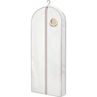 MISSLO 60" Baumwoll-Kleidersack Lang, Atmungsaktiver Anzugtasche und Kleiderhülle, Damen Kleidersack Kleid, Luxuriöser Kleiderschutzhülle für Brautkleid, Abendkleider, Pelzmäntel, Mäntel, Beige