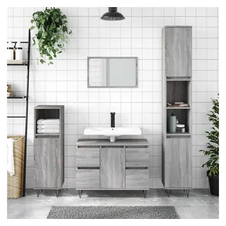 vidaXL Badschrank 80 x 60 cm Grau Sonoma