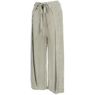 GURU SHOP Palazzohose, Langer Boho Hosenrock, Wickelhose, Sommerhose Beige - Modell 7, Damen - 38