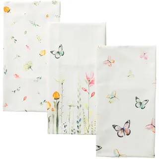 Maison d'Hermine Küchenhandtuch 100% Baumwolle (50 cm x 70 cm, Set von 3) | Küchenhandtücher Tischgeschirrtücher zum Muttertagsgeschenke Reinigen Frühling/Sommer - Botanical Fresh