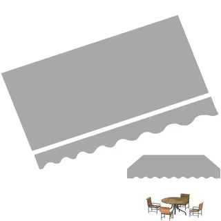 ZYXQQJ 3x2 3x2.5 3.5x3 4x3m Markisenstoff Einziehbare Markisentuch Markisenbespannung Klemmmarkise Ersatzstoff Sonnenschutz Für Garten Terrasse Balkon(Light Gray,6.5x5ft/2x1.5m)