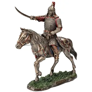 Figuren Shop GmbH Dekofigur Dschingis Khan Figur auf Pferd mit Säbel - Veronese - Mythologie Deko