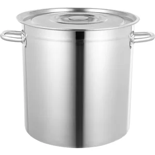 Edelstahl Suppentopf 35L Mit Deckel, 3,0mm Stärke, Groß Kochtopf Für Suppe, Brühe, Eintopf, Gastronomie & Haushalt, Hochwertiger Topf Mit Griffen, Robuster Kochbehälter Für Camping, Party Und Gewerbe