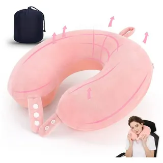 LuxusKollektion Reisekissen Nackenkissen Memoryschaum Flugzeugkissen Kopfstütze Rosa Standard Rosa rosa