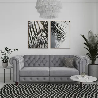 dorel home Schlafcouch Kunstleder 3-Sitzer Grau