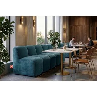 KONSIMO® Sofa BRESCO Einzelsofa, Küchenbank, Polsterbank, hergestellt in der EU, Breite: 200 cm, Küchensofa, Sitzbank, Chenille-Stoff, 3 Breiten zur Auswahl blau 203 cm x 80 cm x 72 cm
